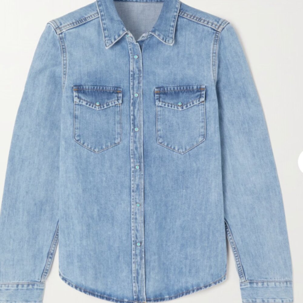 Blue Denim Button Down Shirt Fortela NWT